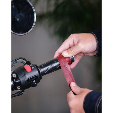 Trip Machine Handlebar Grip Wraps - Cherry Red Perforated