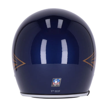 13 1/2 Skull Bucket Helmet - Crash Blue/Gold Wing