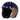 13 1/2 Skull Bucket Helmet - Crash Blue/Gold Wing - MOTOCCINO