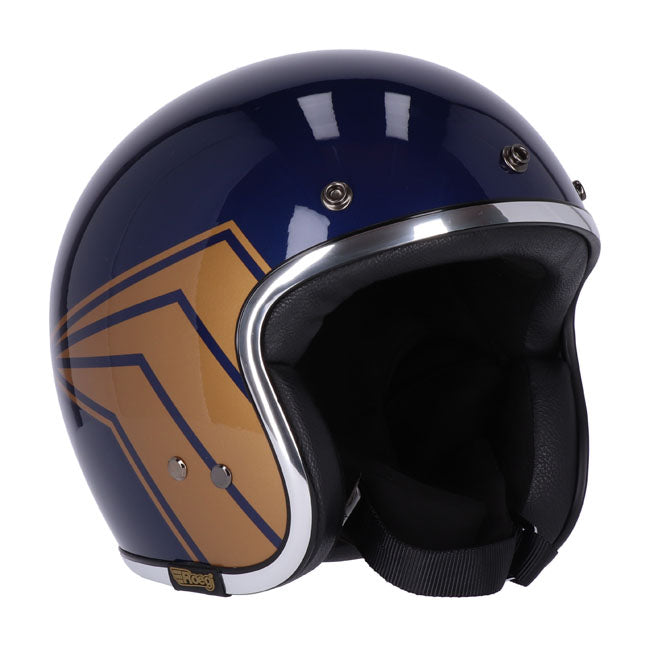 13 1/2 Skull Bucket Helmet - Crash Blue/Gold Wing