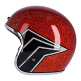 13 1/2 Skull Bucket Helmet - Flake Amber/Black Wing