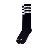American Socks Knee high black triple white striped