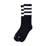 American Socks Mid high Back In Black II triple white stripe