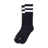 American Socks Mid high Back In Black I double white striped