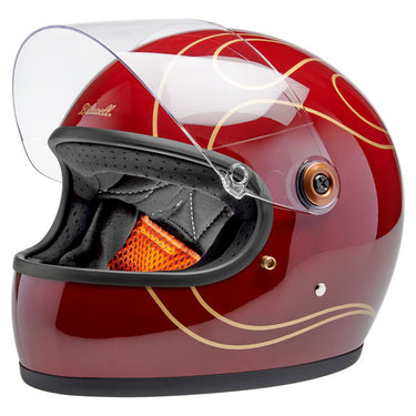 Biltwell Gringo S Helmet - Garnet Red Flames
