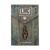 Loser Machine LMC good luck pin anitque brass
