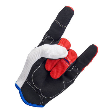 Biltwell Moto gloves red/white/blue