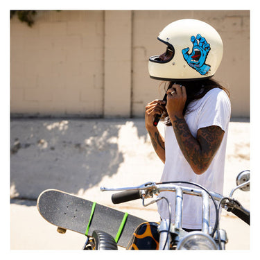 Biltwell Gringo 06 Helmet - SANTA CRUZ Limited Edition - Vintage White