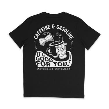 Motoccino - Caffeine and Gasoline T-Shirt - Black