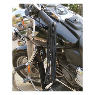 Trip Machine Leather Grip Tassels - Black
