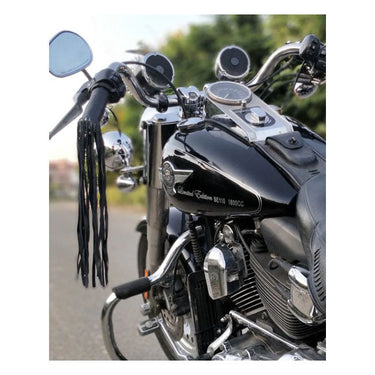 Trip Machine Leather Grip Tassels - Black