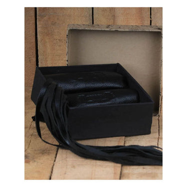 Trip Machine Leather Grip Tassels - Black