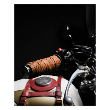 Trip Machine Leather Grip Wrap Set - Tobacco Perforated