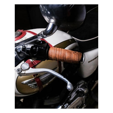 Trip Machine Leather Grip Wrap Set - Tobacco Perforated