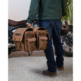 Trip Machine Expedition Saddlebag Pair - Brown And Tobacco