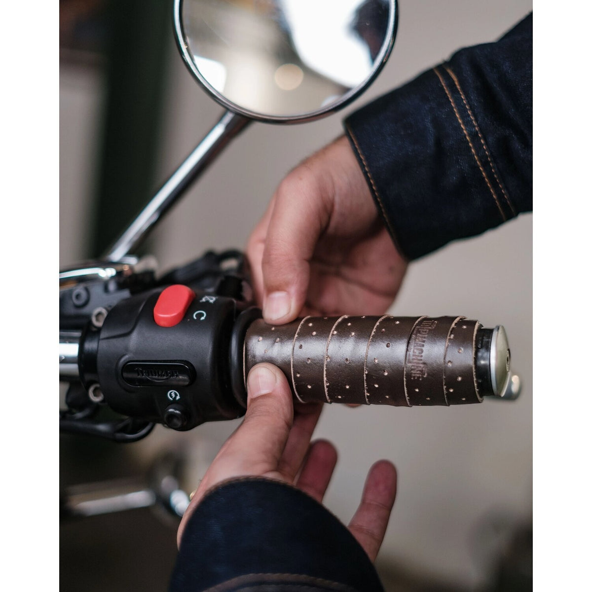 Trip Machine Handlebar Grip Wraps - Dark Brown Caffeine Perforated ...