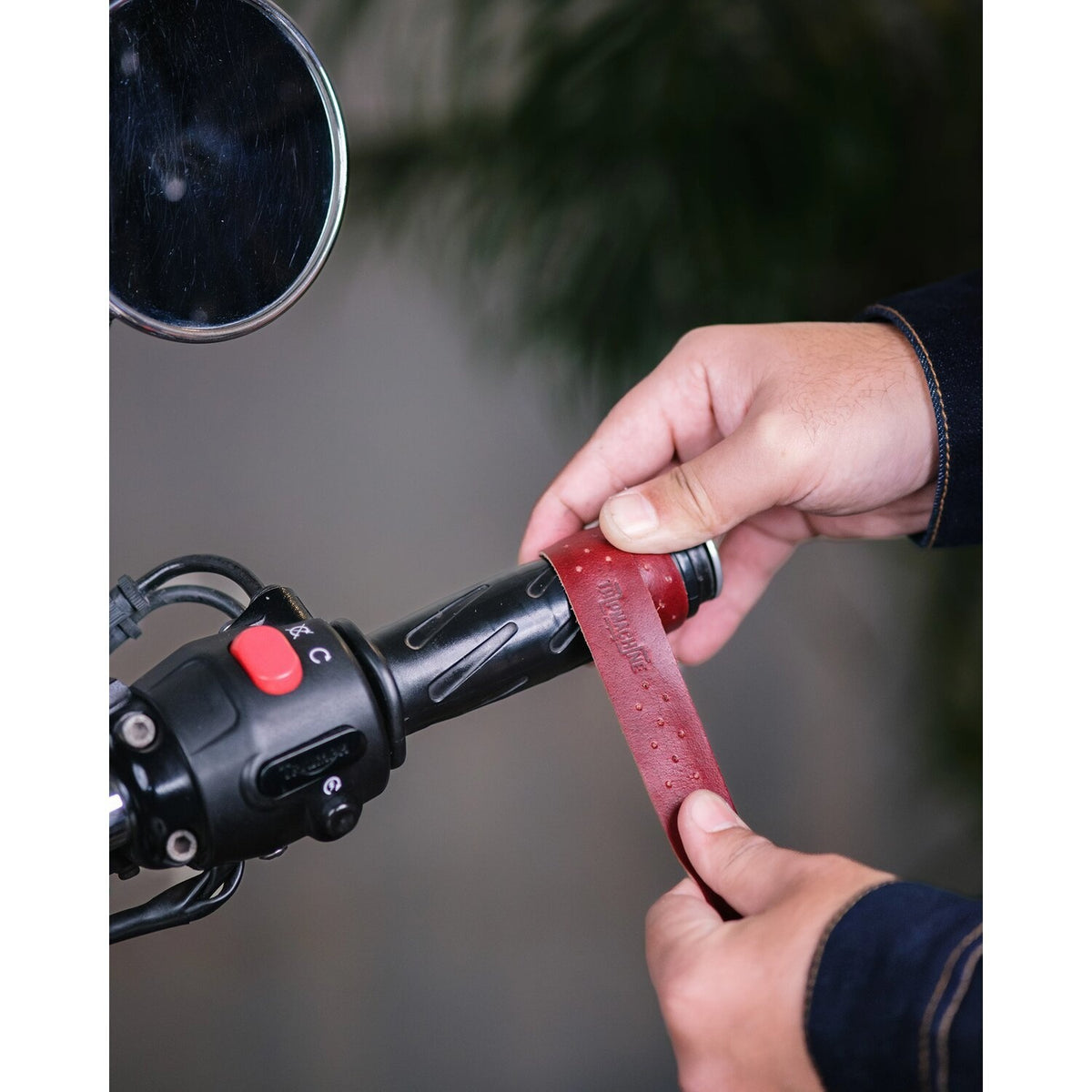 Trip Machine Handlebar Grip Wraps - Cherry Red Perforated – MOTOCCINO
