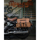 Trip Machine Expedition Saddlebag Pair - Brown And Tobacco