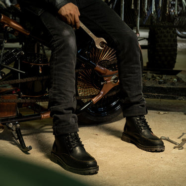 Trip Machine Moc-Toe Boots - Black