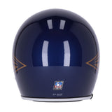 13 1/2 Skull Bucket Helmet - Crash Blue/Gold Wing - MOTOCCINO