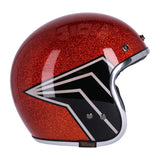 13 1/2 Skull Bucket Helmet - Flake Amber/Black Wing - MOTOCCINO