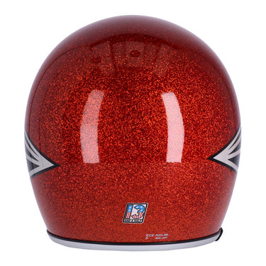 13 1/2 Skull Bucket Helmet - Flake Amber/Black Wing - MOTOCCINO