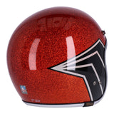 13 1/2 Skull Bucket Helmet - Flake Amber/Black Wing - MOTOCCINO