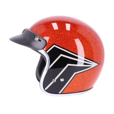 13 1/2 Skull Bucket Helmet - Flake Amber/Black Wing - MOTOCCINO