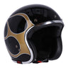13 1/2 Skull Bucket Helmet - Flames Gold - MOTOCCINO