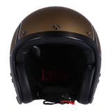 13 1/2 Skull Bucket Helmet - Flames Matte Gold - MOTOCCINO