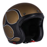 13 1/2 Skull Bucket Helmet - Flames Matte Gold - MOTOCCINO