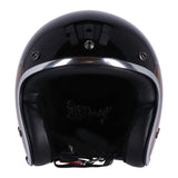 13 1/2 Skull Bucket Helmet - Gloss Black/Gold Wing - MOTOCCINO