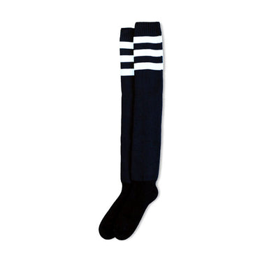 American Socks Ultra high Back in black triple white striped