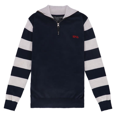 13 1/2 Outlaw Half-Zip Sweater - Navy/Off White