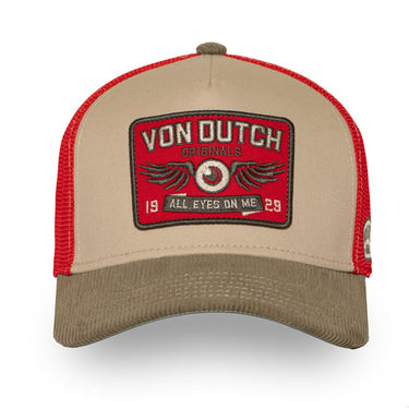 Von Dutch Semi-Curved Eye cap khaki/red