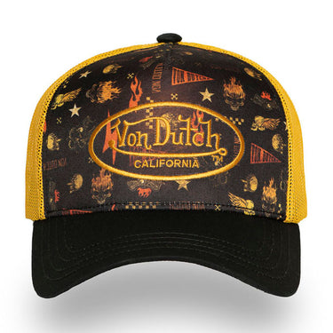 Von Dutch Subl Skull cap black/yellow