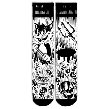 American socks Signature Evil Cat socks white