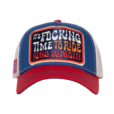 King Kerosin It's fucking time to ride cap red&blue
