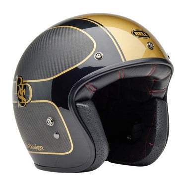 BELL Custom 500 Carbon Helmet - RSD Checkmate Matte Gloss Black/Gold - MOTOCCINO