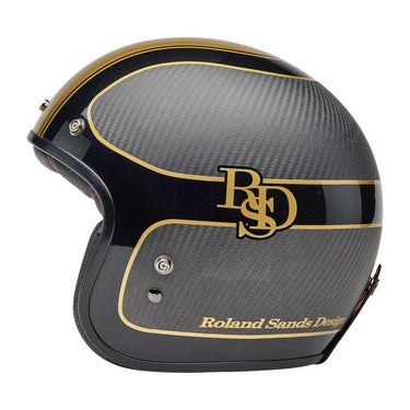 BELL Custom 500 Carbon Helmet - RSD Checkmate Matte Gloss Black/Gold - MOTOCCINO