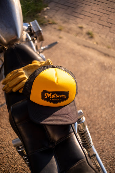 Motoccino Shield Trucker Cap - Yellow and Black