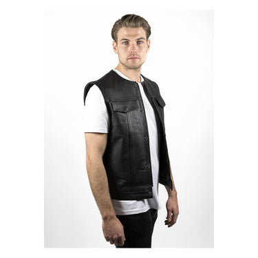 MC Outlaw Leather Vest – Black
