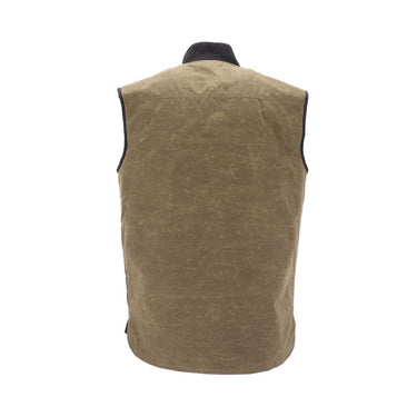 Roeg Brad Waxed Cotton Vest - Army - MOTOCCINO