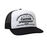 Loser Machine Double Down Trucker Cap - White/Black - MOTOCCINO