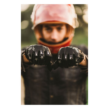 By City Second Skin Gloves - Black Tattoo