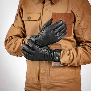 Age of Glory Carpenter Leather Winter Gloves - Black - MOTOCCINO