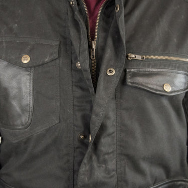 Age of Glory Mission Waxed Jacket - Black - MOTOCCINO
