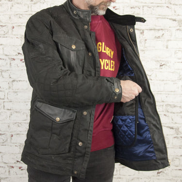 Age of Glory Mission Waxed Jacket - Black - MOTOCCINO