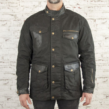 Age of Glory Mission Waxed Jacket - Black - MOTOCCINO