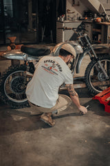 Age of Glory Speed Shop T-Shirt - Ecru - MOTOCCINO